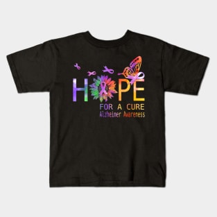 Hope For A Cure Alzheimer Awareness Gift Kids T-Shirt